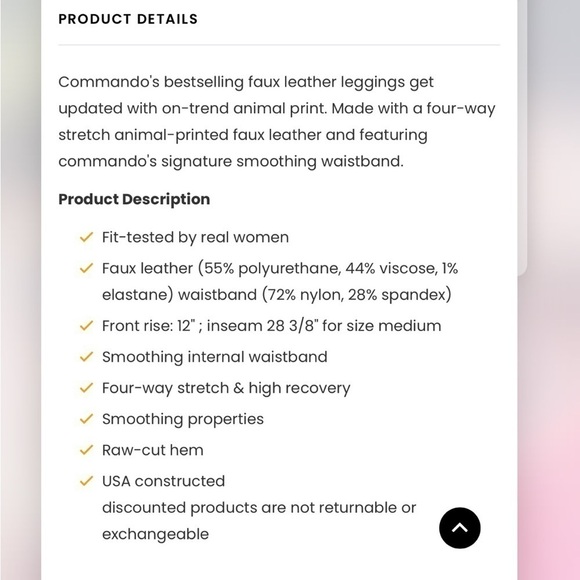 Commando Faux Leather Animal Legging Grey Snake - Picture 5 of 8